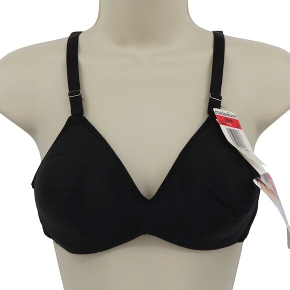 VTG Maidenform 38A Bra All The Time 9689 Solid Black Wireless Padded NEW Tags - Picture 1 of 13
